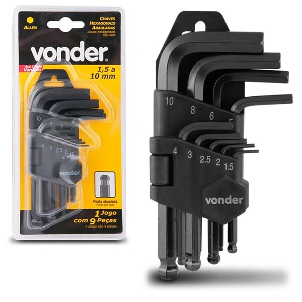 CHAVES ALLEN JG 1,5 A 10MM 9PC CURTA CRV VONDER